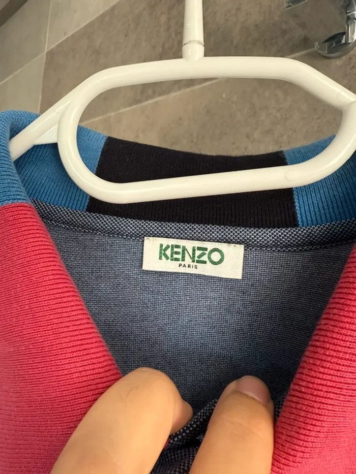 Polo Kenzo Paris bleu avec col contrasté – Taille S - photo numéro 5