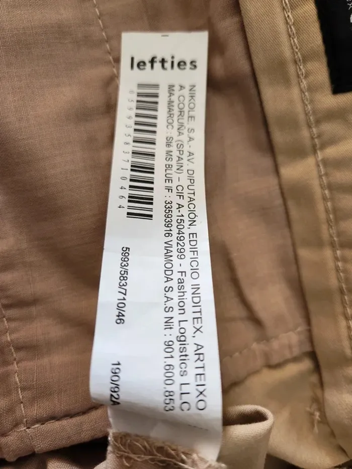 Short beige homme lefties man – Taille 46 EUR Coupe regular - photo numéro 10