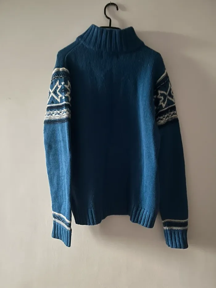 Pull scandinave bleu Pull&Bear homme M - photo numéro 2