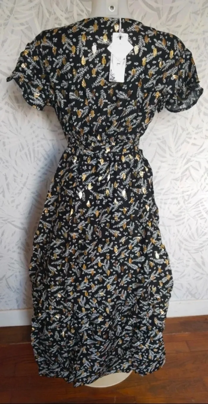 Sublime robe longue avec dorures femme été taille 36 38 S M - photo numéro 7