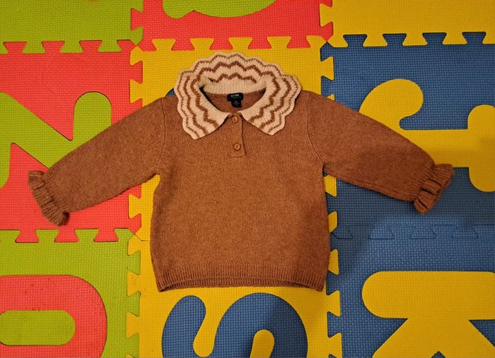 Ensemble chaud pull/pantalon marron beige, kiabi, taille 12 mois (74 cm) - photo numéro 2