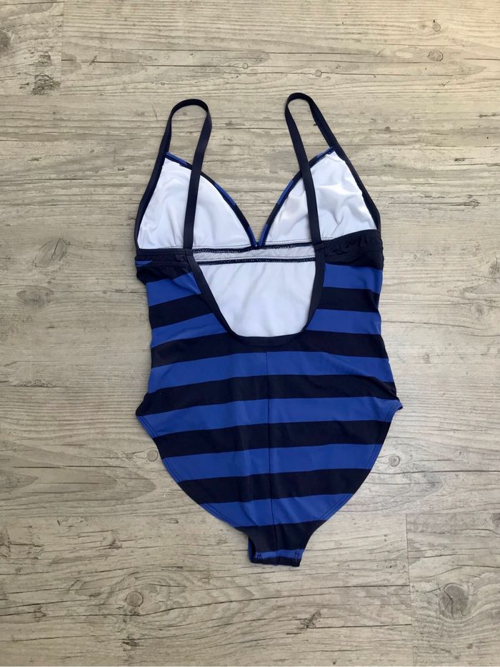 Maillot de bain 1 pièce Taille 40 Wanabee Outside fashion.noir bleu à rayures - photo numéro 2