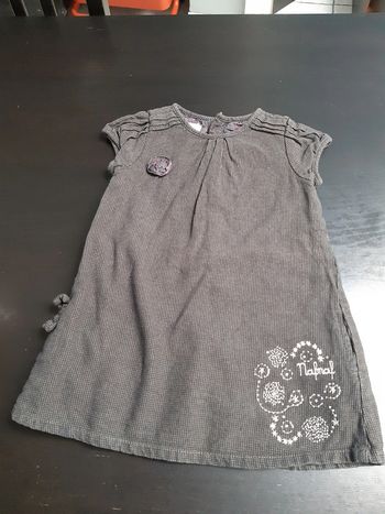 Robe pied de poule marron noir strass élégante naf naf bébé 18 mois