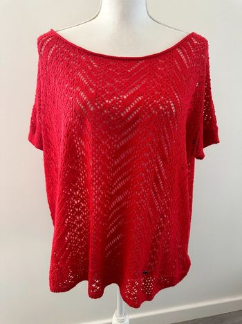 Blouse maille ajourée rouge Hollister TXS/S 34/36
