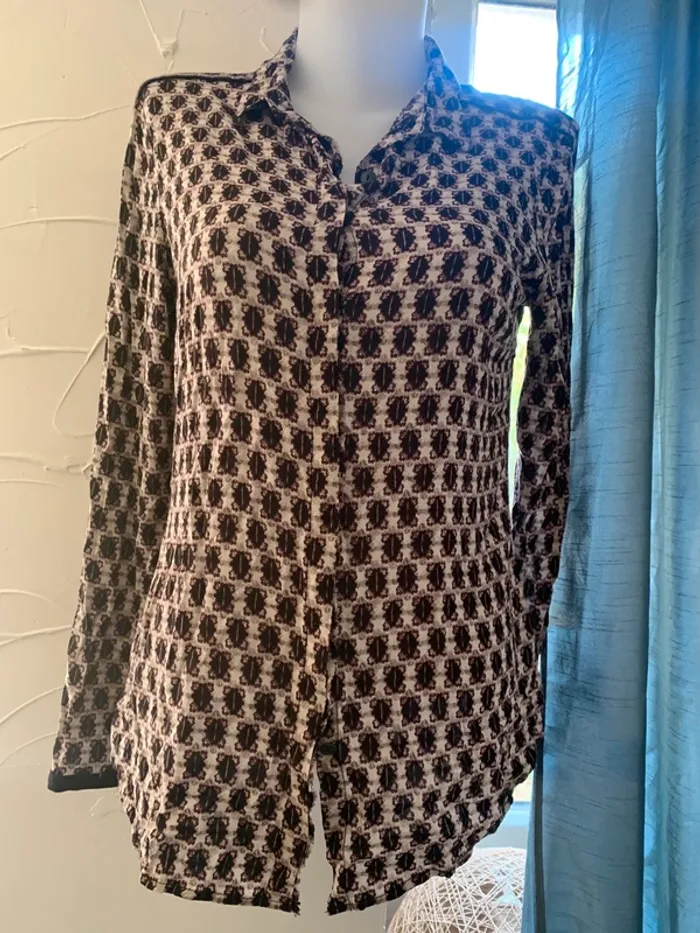 Chemise Sandwich taille 38 manches longues motifs - photo numéro 2