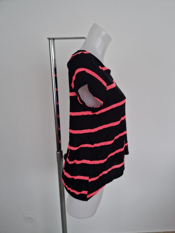 Haut noir à rayure rose dos nu triangle Mim - photo numéro 5