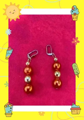 Boucles d'oreilles orange doré