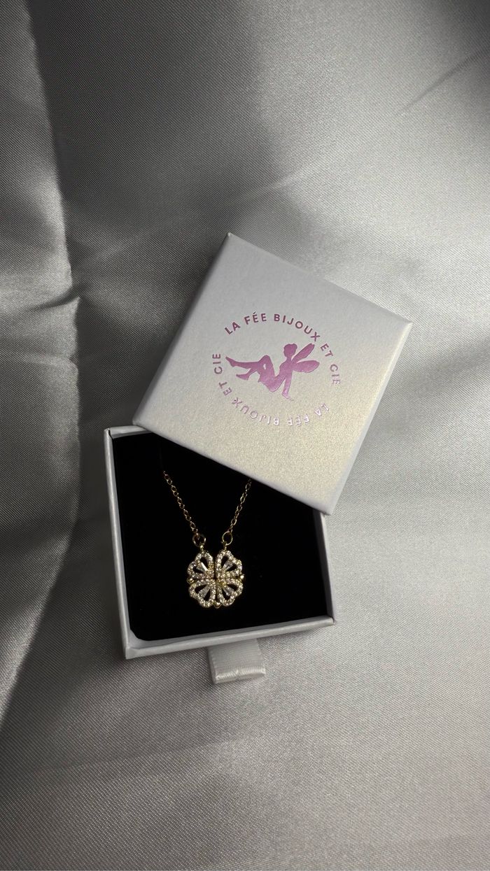 Collier doré “Cœur Cristal” – Élégance & éclat romantique - photo numéro 3