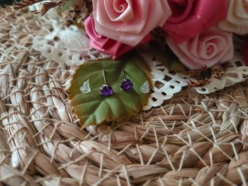 🎀Paire de boucle d'oreille en diamant violet🎀