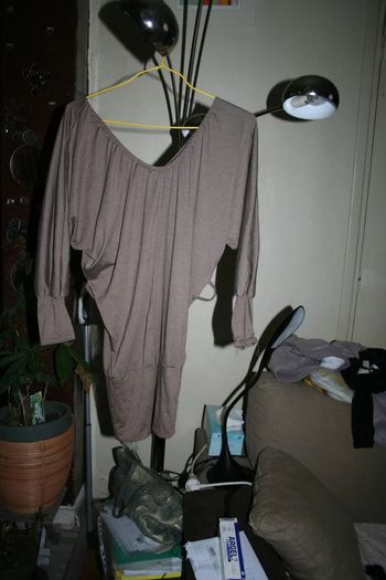 🌸Tunique marron clair satinée avec décolleté "Taille unique" Boutique Parisienne" 🌸