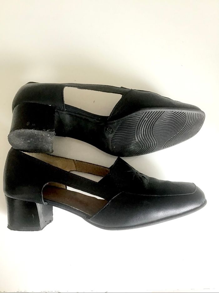 Mocassins en cuir bleu foncé P 36 - photo numéro 2