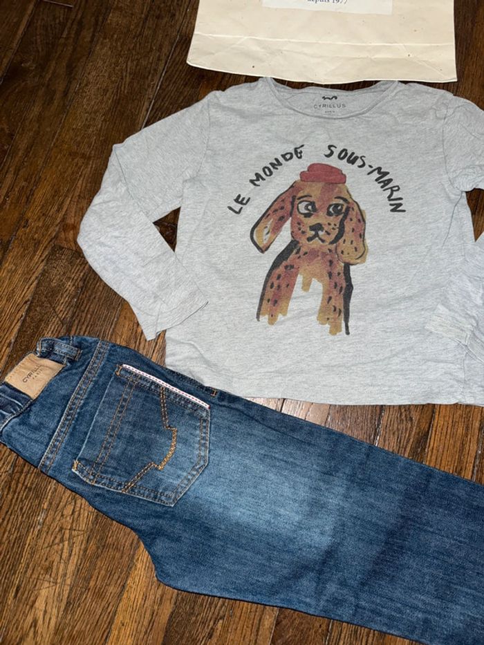 T-shirt (bon état) et jeans (très bon état) Cyrillus  6 ans - photo numéro 2