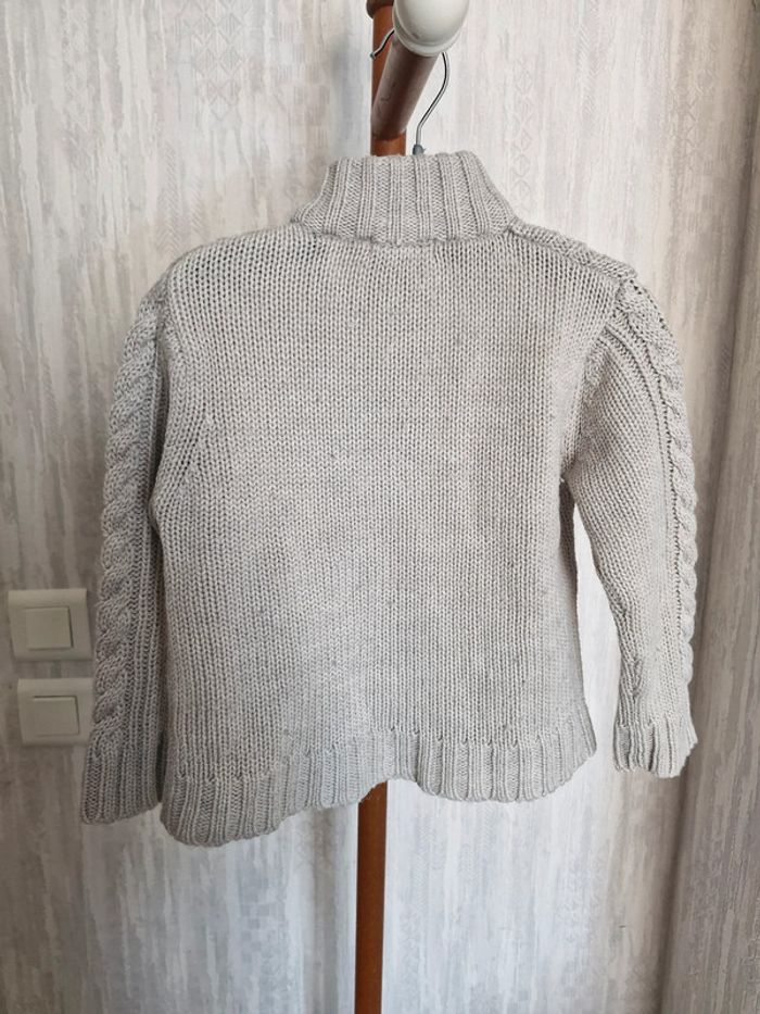 Gilet zippé enfant garçon 4 ans Soft Grey La Redoute Acrylique Laine - photo numéro 5