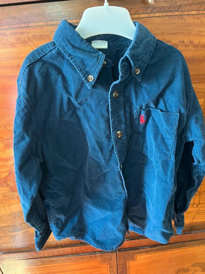 Chemise en velours bleu marine - photo numéro 5