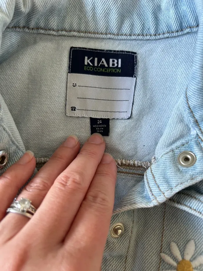 Veste en jean marguerite 24mois - photo numéro 2