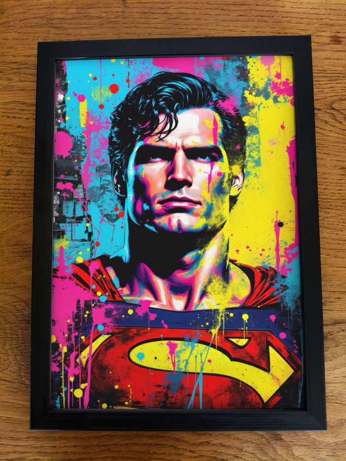 Affiche poster A4 (21×29,7 cm) Superman DC Comics pop art coloré déco murale chambre gaming - photo numéro 3