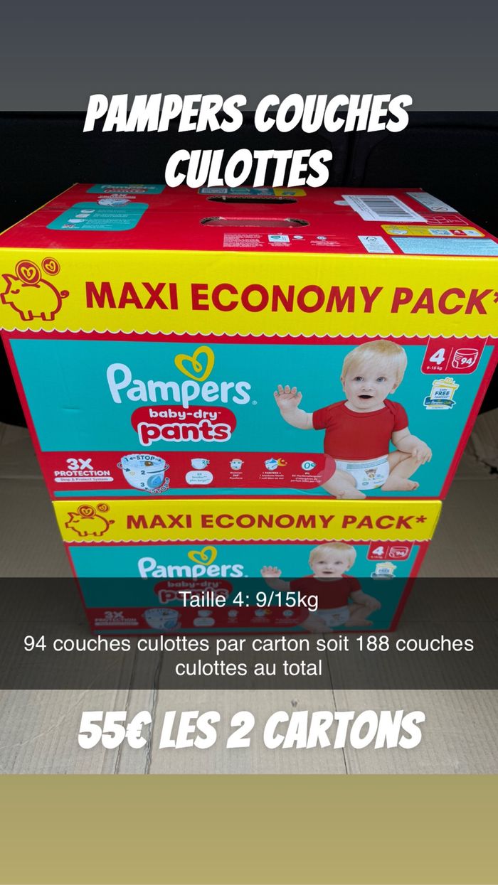 188 couches culottes Pampers Taille 4