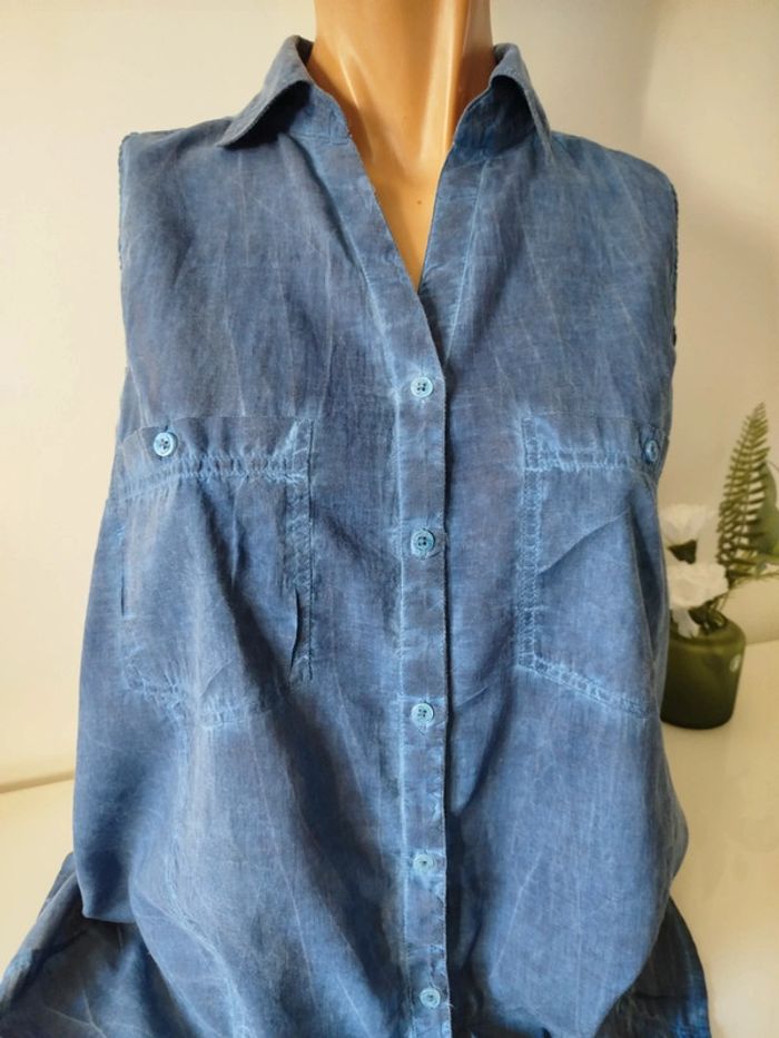 #chemise#bleue#sans manches - photo numéro 7