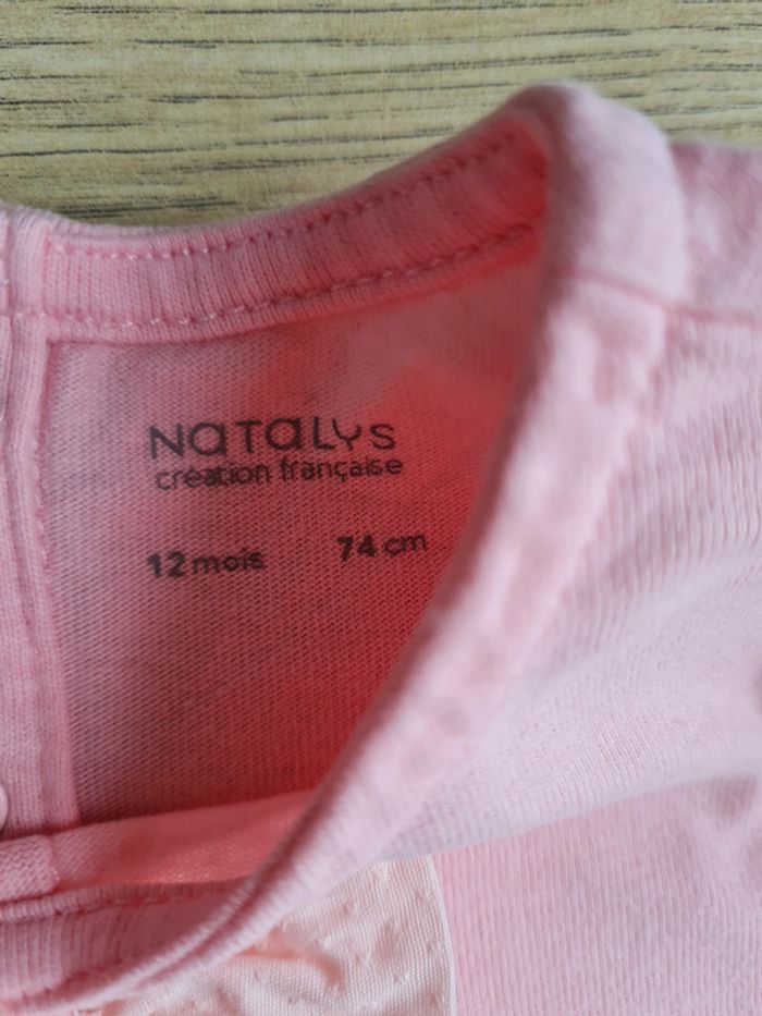 Tshirt ML rose Natalys 12 mois - photo numéro 2