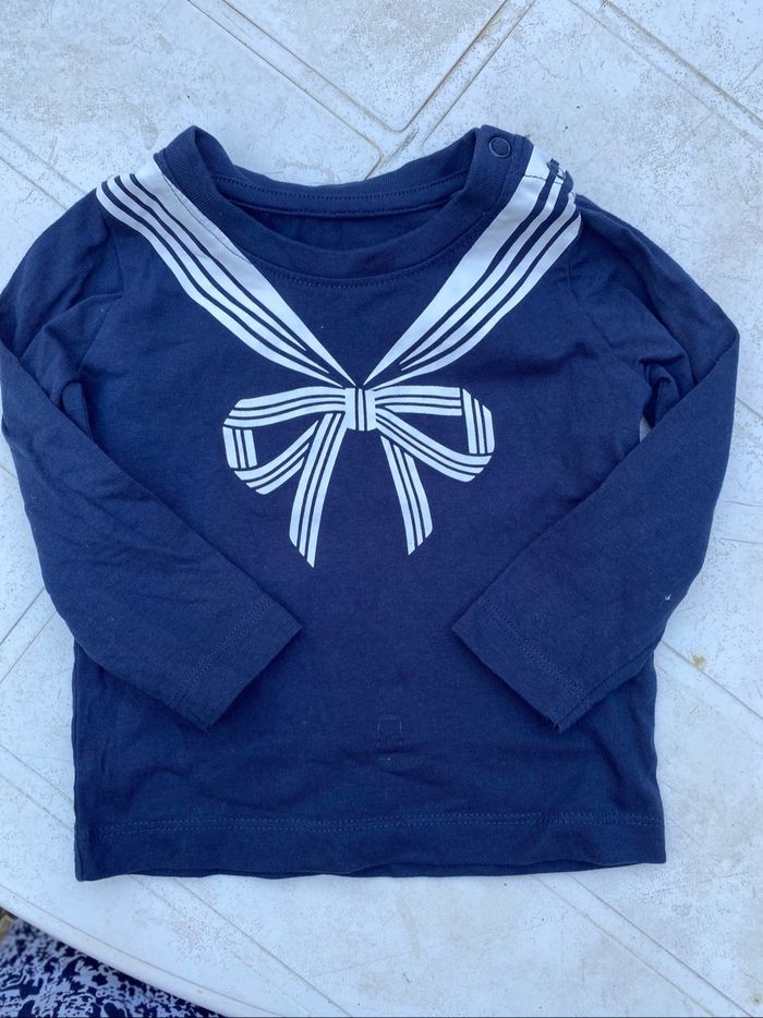 Tee shirt manches longues bleu marine