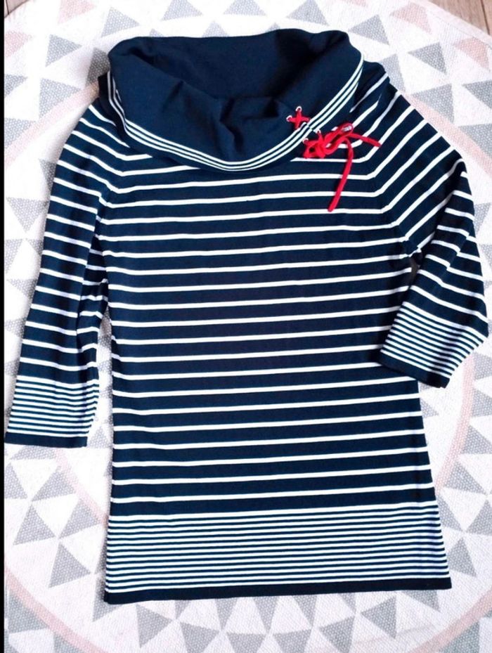 Pull  fin /  Marinière -  Col  boule -  Paul  Brial -  T1  -  Comme  Neuf - photo numéro 3