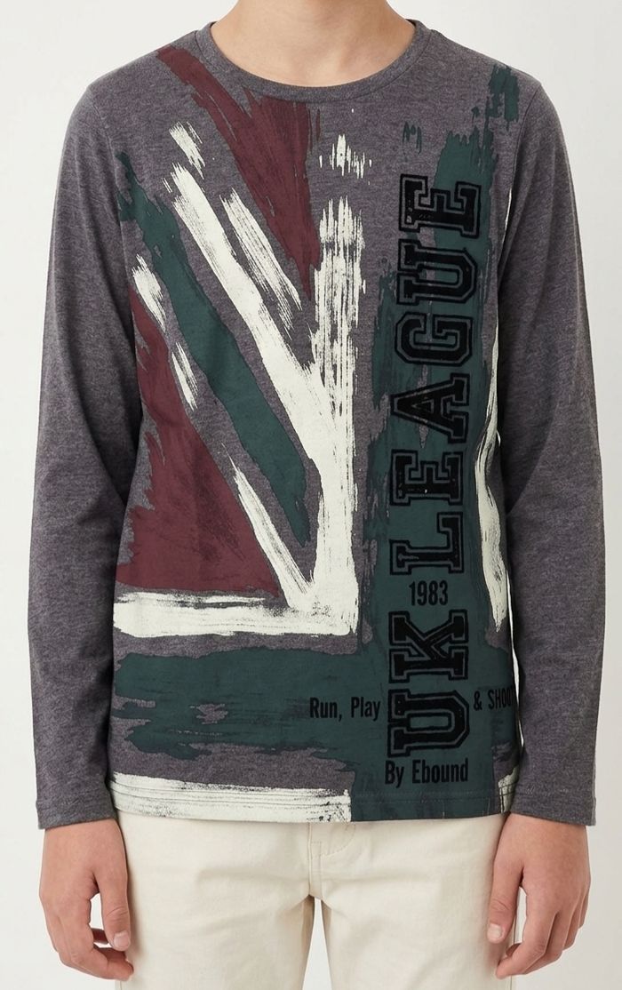 T-shirt manches longues gris EBOUND - 14 ans / 164 cm - photo numéro 1