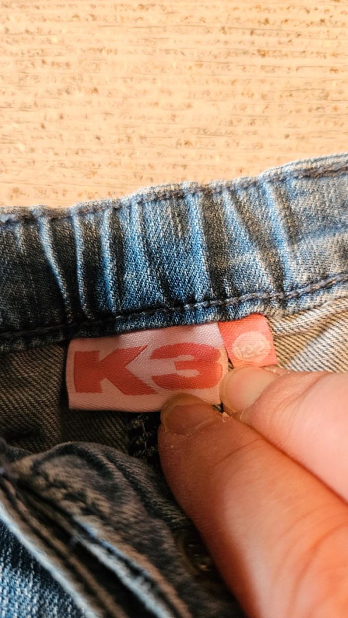 Jupe courte en jean s bleu, ajustable à la taille, K3, 7 ans, nickel - photo numéro 5