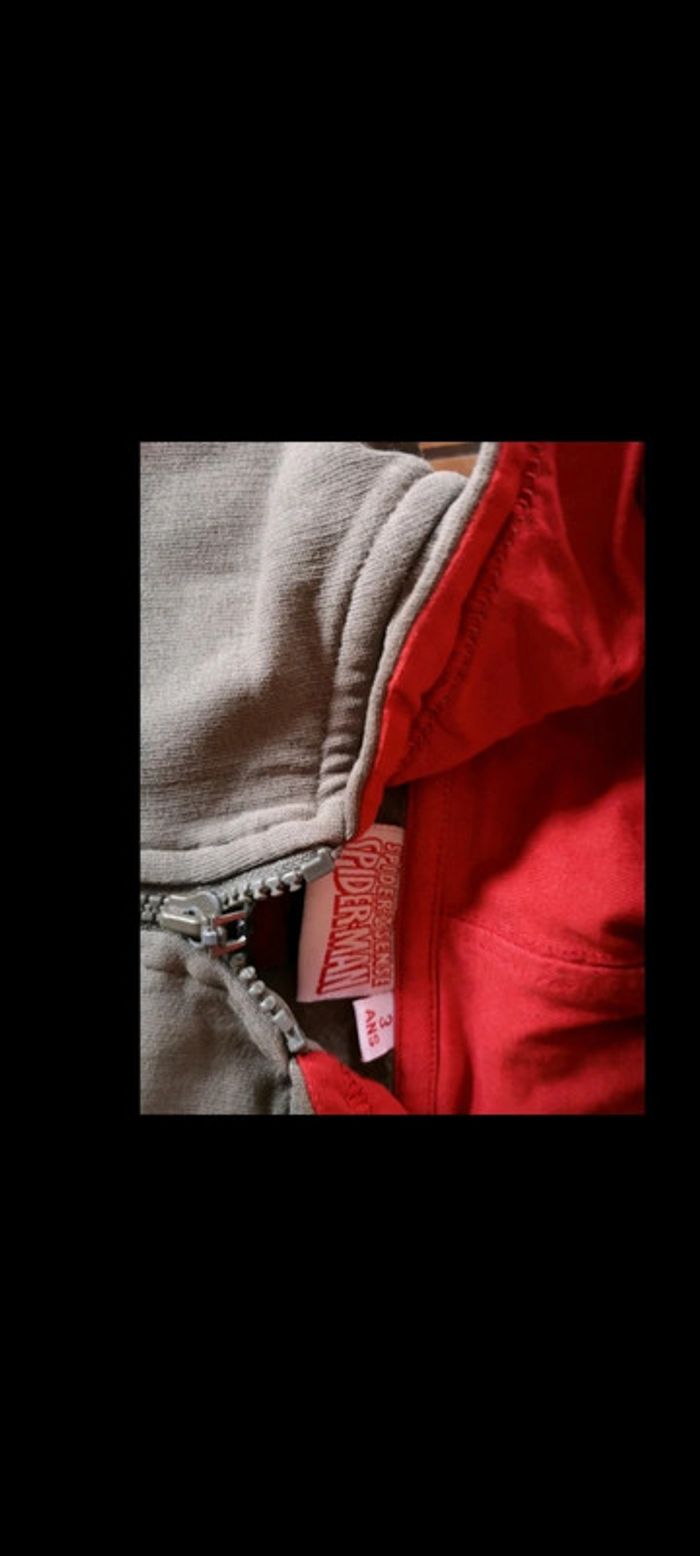 Gilet zippé à capuche spiderman 3 ans - photo numéro 4
