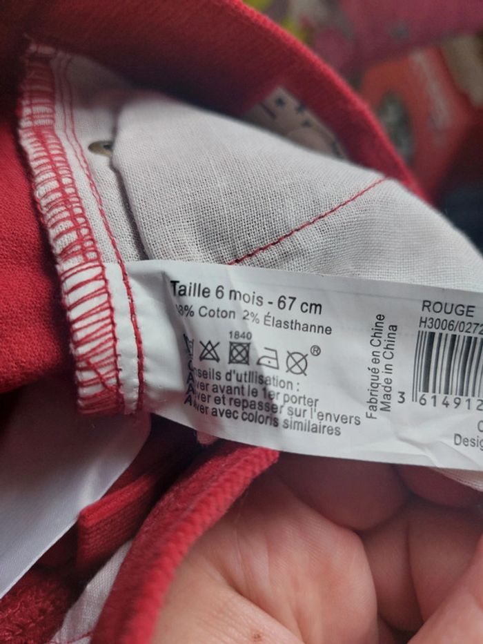 Pantalon en velours Bout'chou Taille 6 mois - photo numéro 5