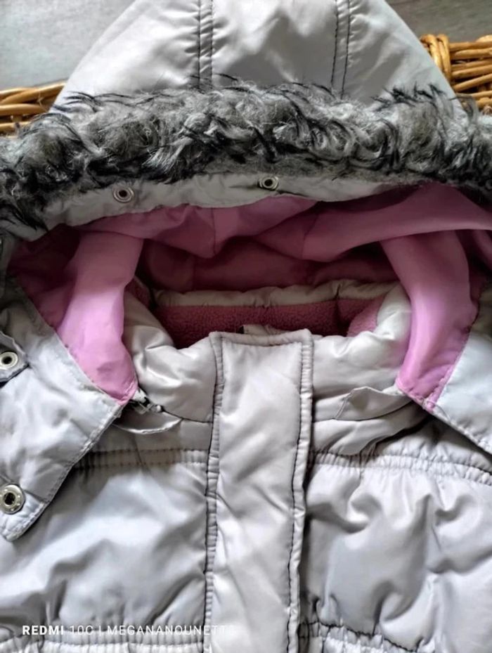 🦋 Jolie parka blouson gris anthracite avec capuche amovible 3 ans Boutique Parisienne - photo numéro 3