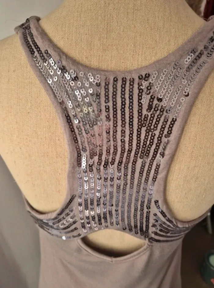 Top à sequins SOLEIL – dos nageur glamour - photo numéro 3