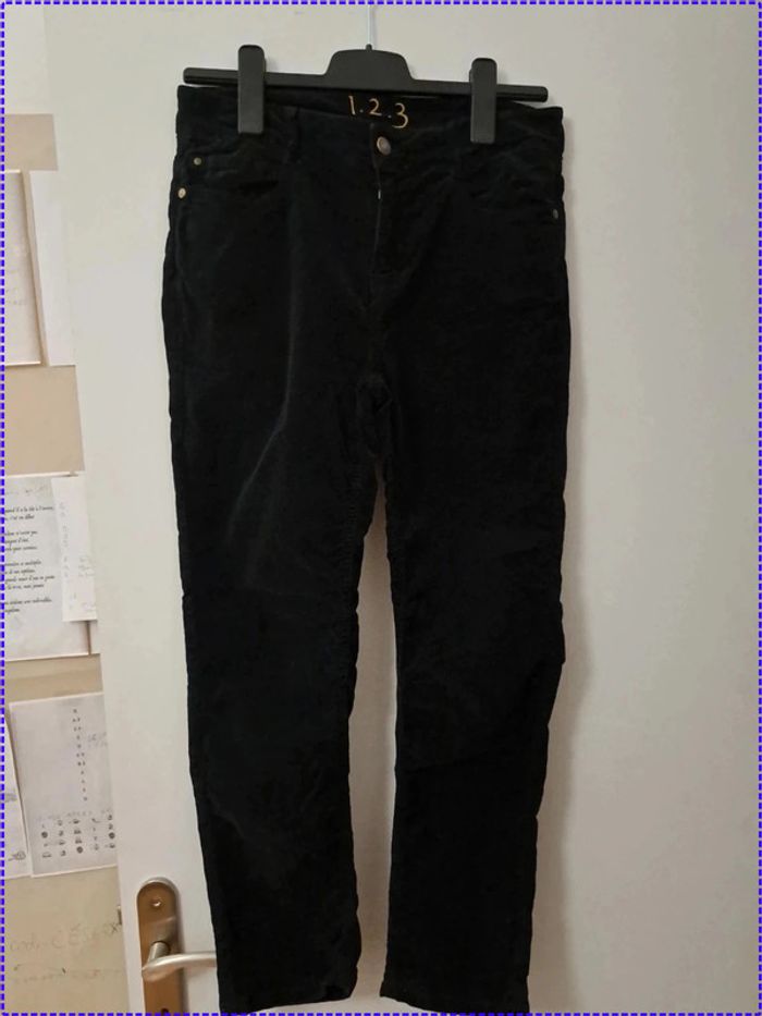 Pantalon femme noir 123 Paris taille 40 toucher doux 3% élasthanne