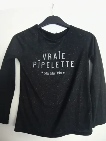 Tee shirt fille manches longues vraie pipelette