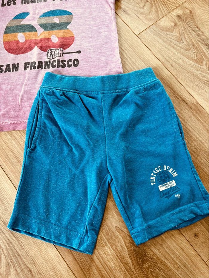 Taille 4 ans ensemble 2 pièces été garçon TAO complices violet et bleu * vintage 68 * 💙 - photo numéro 2