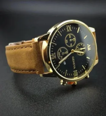 Montre brun & dorée, style vintage