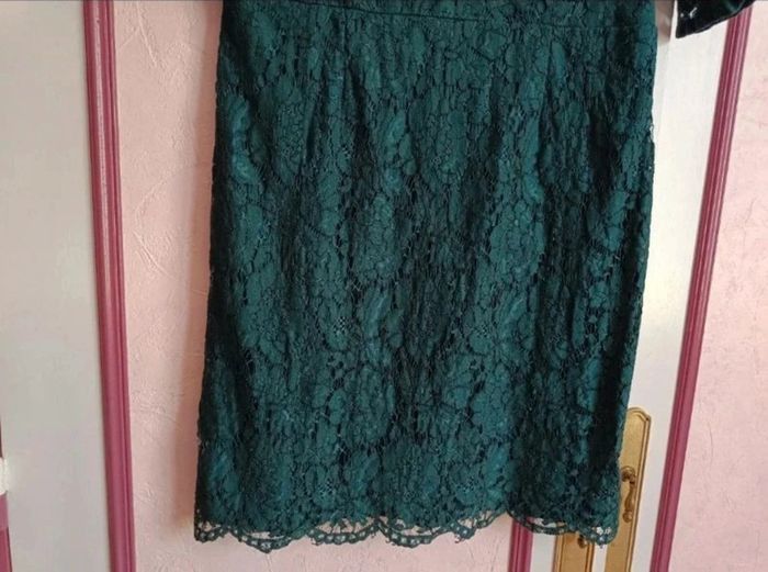 Robe verte dentelle Camaïeu T.40 - photo numéro 4
