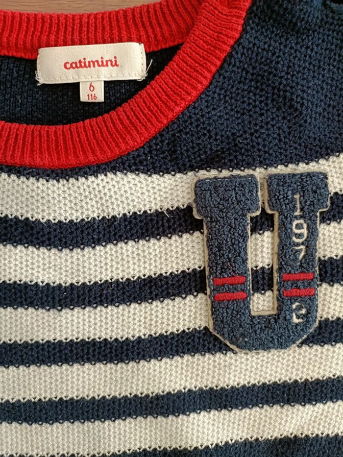 Pull fin marinière Catimini 6 ans - photo numéro 3