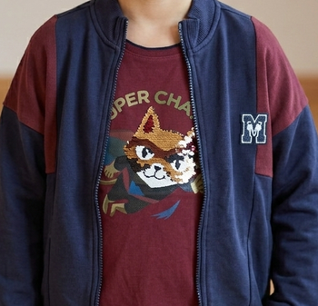 Ensemble garçon Sergent Major – Sweat + T‑shirt sequins – 7 ans (122 cm)