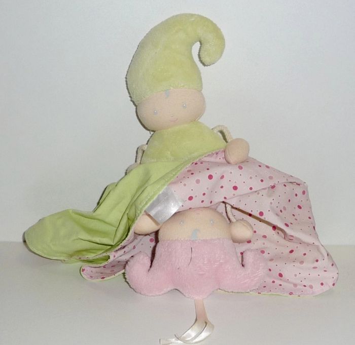 🔵 Vintage Corolle Doudou plat Lutin réversible - photo numéro 3