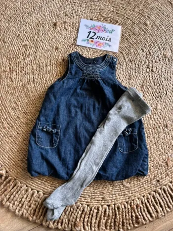 Robe en jean et collant