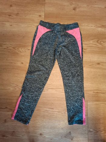 Legging fille 8 ans papillon gris et rose