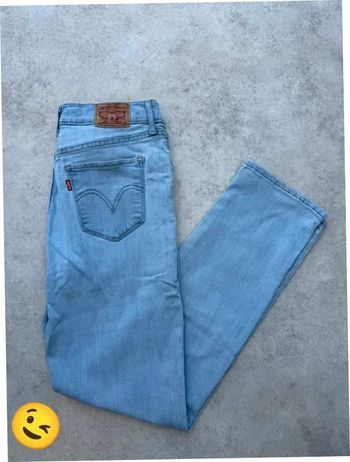 Jeans Levi's W28 FR38 L30 coupe droite bleu Femme women pan591b