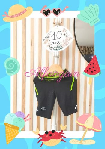 Legging cuissard sport mixte kalenji noir 10ans