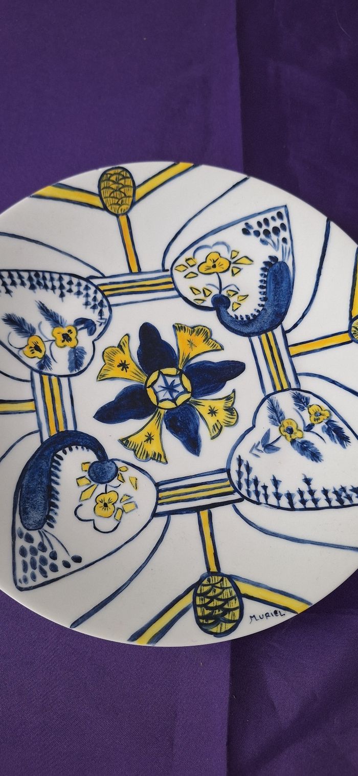 Assiette porcelaine de limoges ,signée Muriel - photo numéro 2