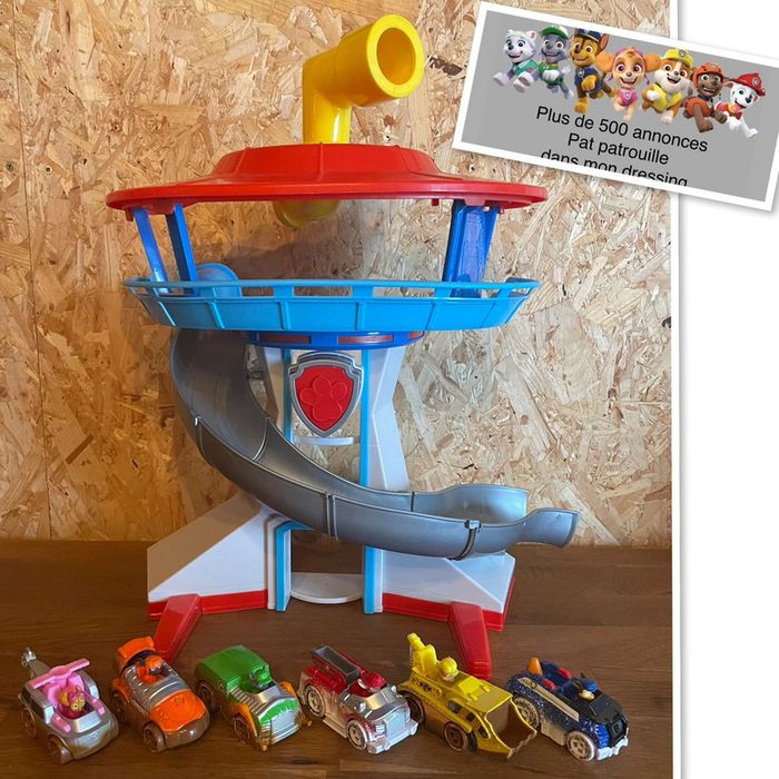 Idée Cadeau 🎁 Tour de Controle Spin Master Pat Patrouille avec 6 véhicules True Métal