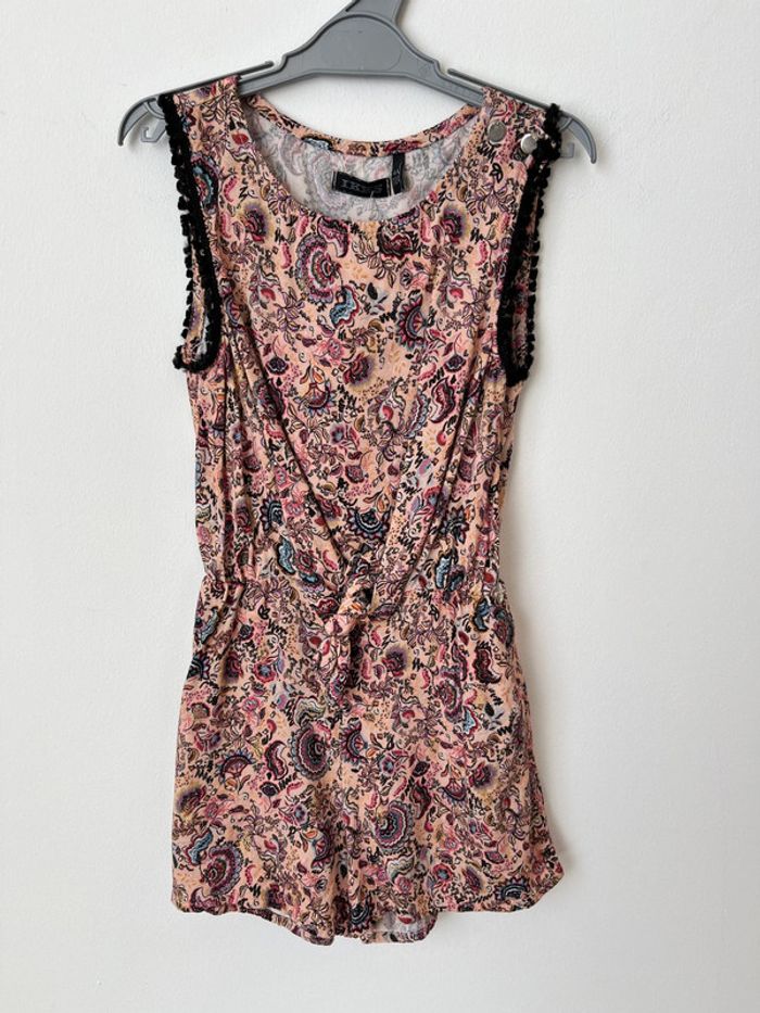 Combishort rose poudré, motif fleuri - IKKS 3-4 ans - photo numéro 3