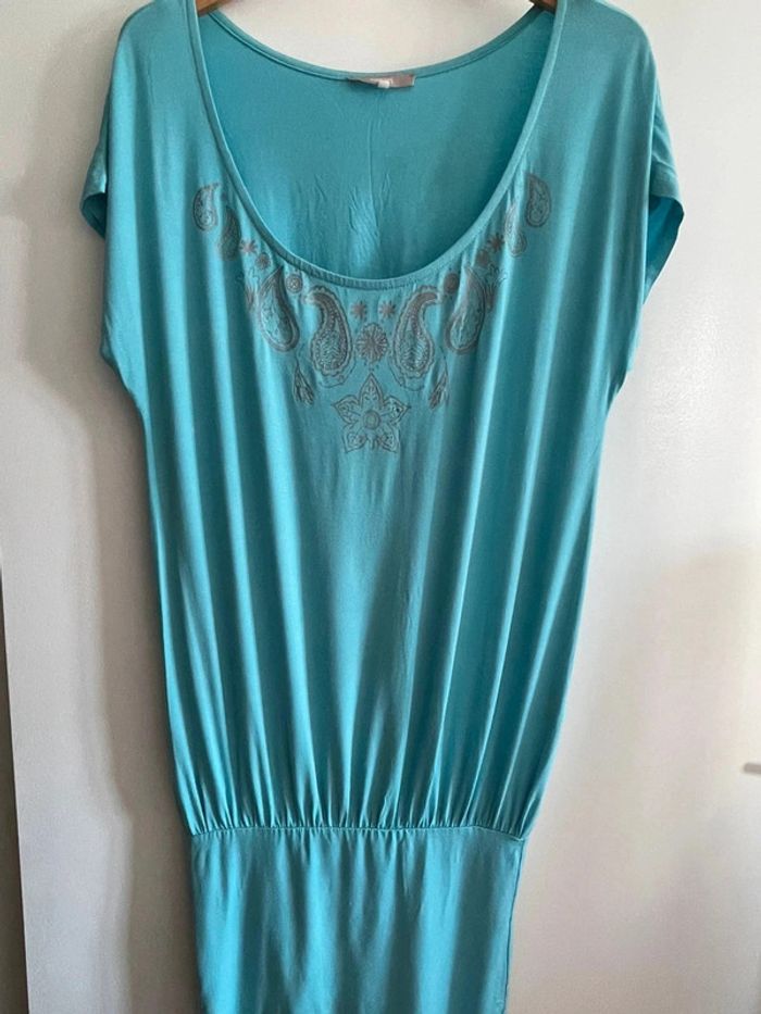Robe de plage turquoise - robe d’ete 42/44