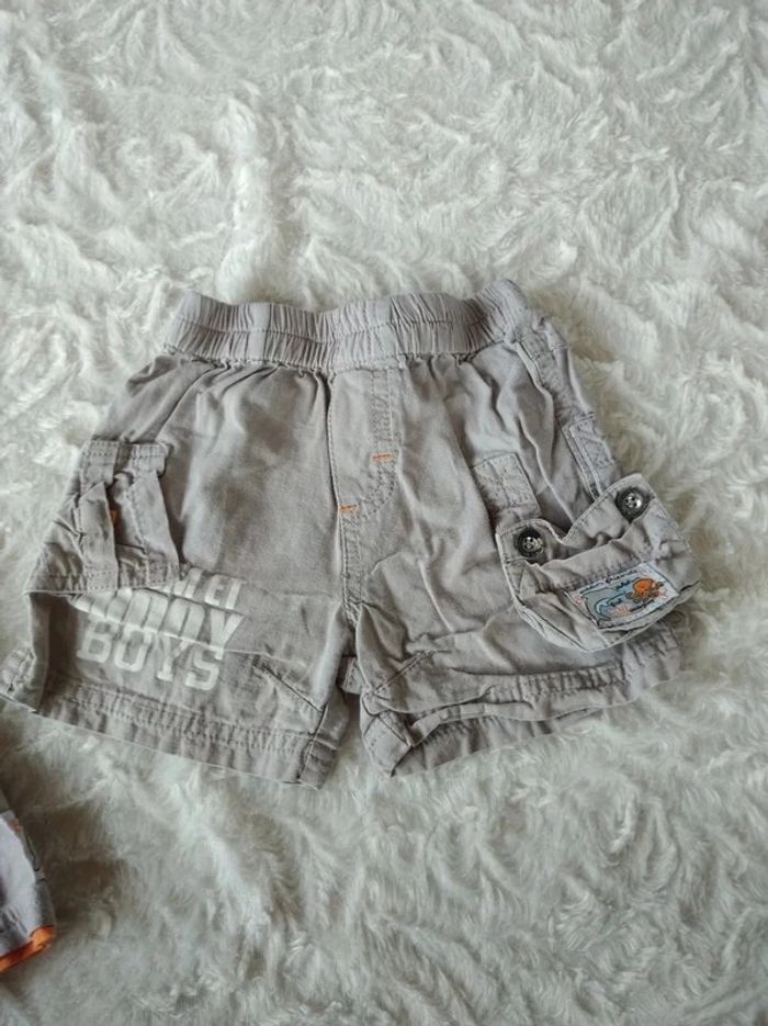 Ensemble (tee shirt+salopette+short) Garçon 6 mois dauphin pieuvre "ocean friends" 100% coton - photo numéro 14