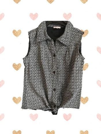 Chemise sans manches motif floral fermeture nœud 6 ans - Zef