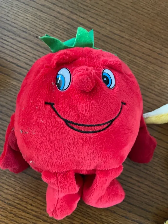 Lot de 4 peluches légumes, fruits et animaux - photo numéro 3